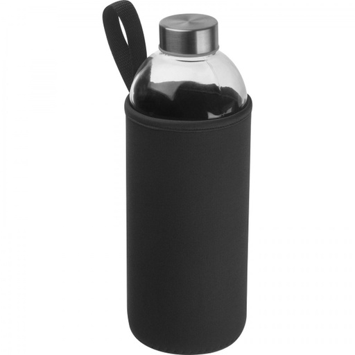 Butelka szklana z pokrowcem 1000 ml JESSICA 62427 - Czarny