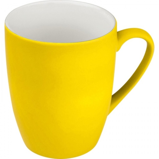 Kubek ceramiczny soft touch 300 ml JUDYTA 80655 - Żółty
