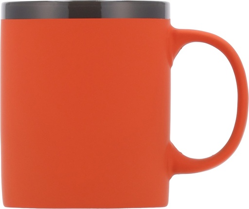 Kubek ceramiczny soft touch 300 ml RONALD 85497 - Pomarańczowy