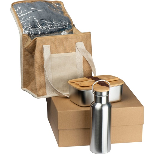 Zestaw lunch box, butelka 500 ml i torba termiczna BRIGITTE 93572 - Wielokolorowy