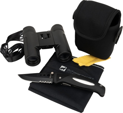 Zestaw lornetka, bandana, nóż CROSSET Schwarzwolf F4800300SA3 - Czarny