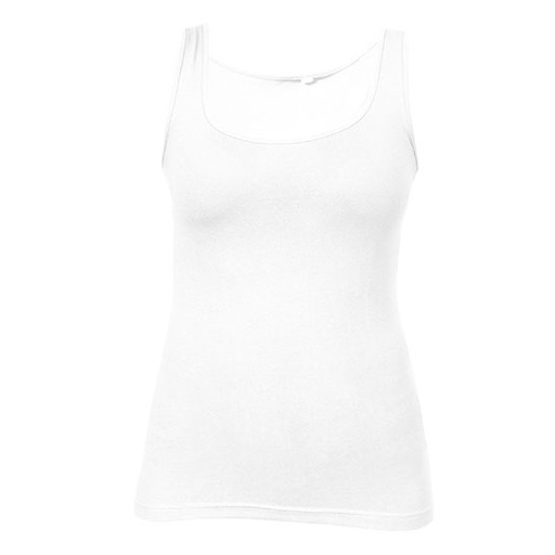 Top bez rękawów Dopasowany Bawełna Elastan E1051 - White