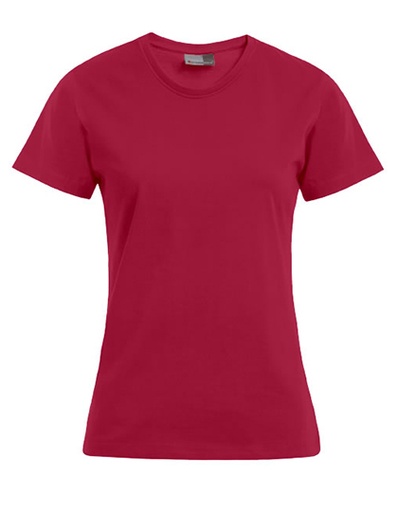 Damski T-shirt Slim E3005 - Cherry Berry