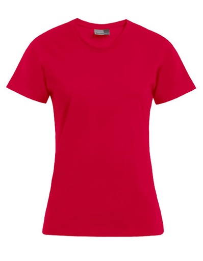 T-shirt Damski Slim Bawelniany E3005 - Fire Red