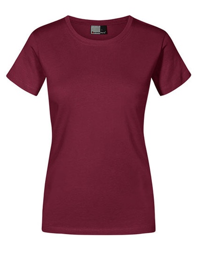 T-shirt Damski Slim Bawelniany E3005 - Burgundy