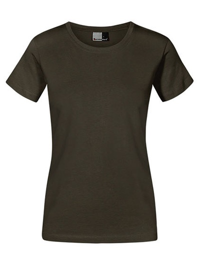 T-shirt Damski Slim Bawelniany E3005 - Khaki