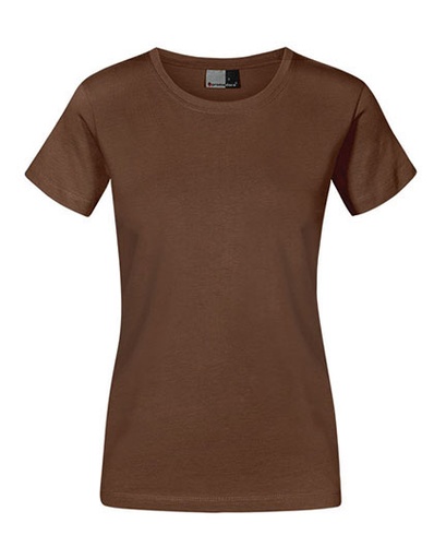 T-shirt Damski Slim Bawelniany E3005 - Brown