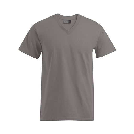 T-shirt Meski V-neck Klasyczny Bawelniany E3025 - New Light Grey (Solid)