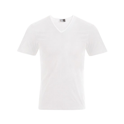 T-shirt Meski Slim Dekolt V E3082 - White