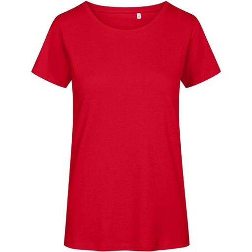 T-shirt Damski Slim Bawelna Organiczna E3095 - Fire Red