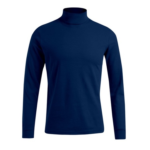 Golf męski slim z długim rękawem E3407 - Navy
