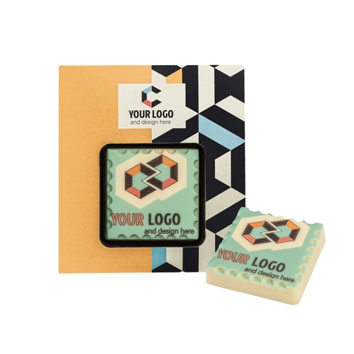 Czekoladka chocostamp 30 g – Biała – pakiet 200 szt.