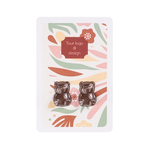 Czekoladki Promo Card – dwa misie – Miks czekolad – wariant 2 – pakiet 300 szt.