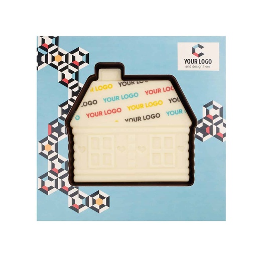 Czekolada Choco4mat domek z piernika print – Biała – pakiet 100 szt.
