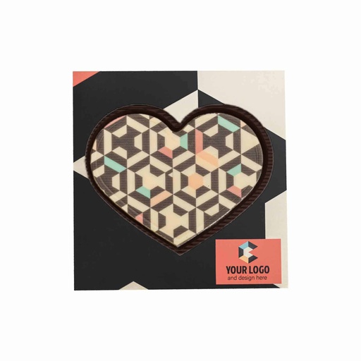 Czekolada Choco4mat serce print – Biała – pakiet 100 szt.