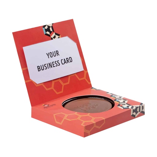 Czekolada Choco4mat mini koło z wizytówką – Mleczna – pakiet 200 szt.