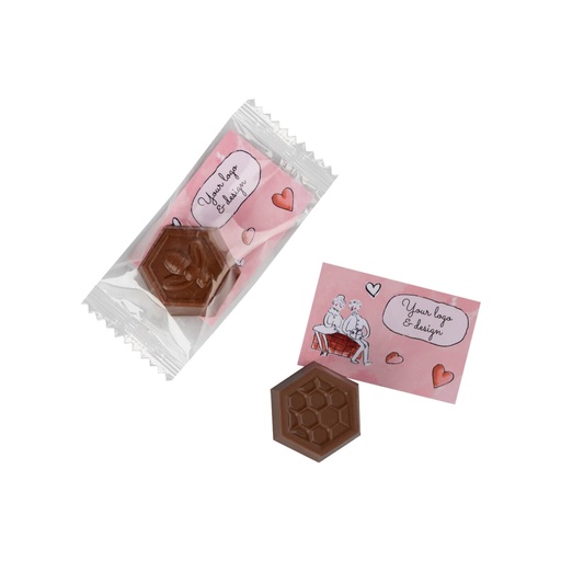 Advert Card – pralinka honeybee – Pralina: czekolada mleczna z miodem – pakiet 500 szt.