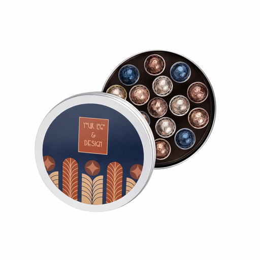 Praliny Sweet Sphere tin 16 szt. – Miks czekolad – wariant 1 – pakiet 50 szt.