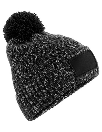 Czapka z pomponem i naszywką Ramble CB331 - Black Twist