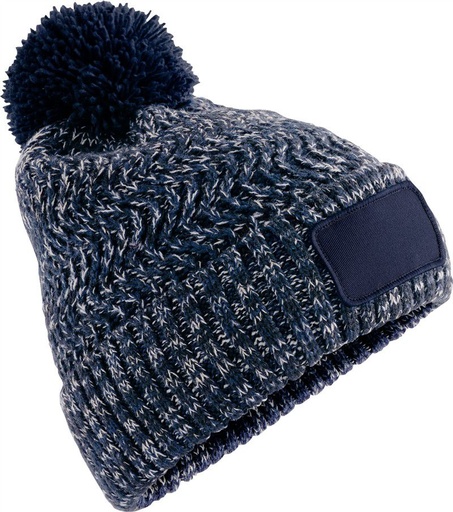 Czapka z pomponem i naszywką Ramble CB331 - Steel Blue