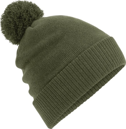 Wodoodporna czapka termiczna z pomponem CB502 - Olive Green