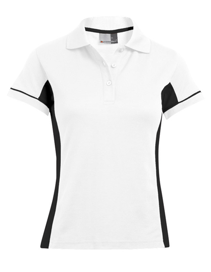 Damskie funkcyjne polo z kontrastem  - White & Black