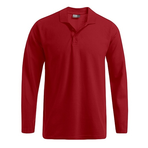 Koszulka Polo Męska Długi Rękaw Bawełniana Pique E4600 - Fire Red