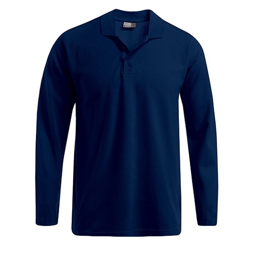 Koszulka Polo Męska Długi Rękaw Bawełniana Pique E4600 - Navy
