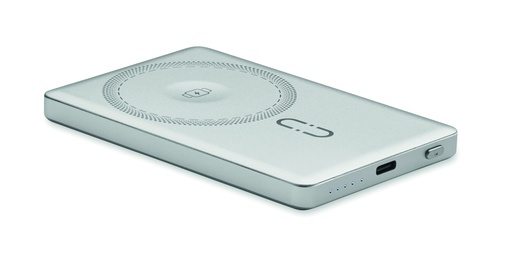Magnetyczny powerbank 5000mAh MO3179-16 - srebrny mat