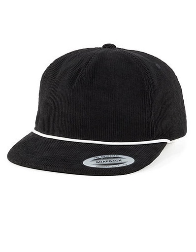 YP CLASSICS Unstructured Corduroy cap with braid rope - Black