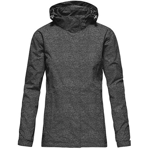 Damska kurtka slim z odpinanym kapturem E7549 - Heather Grey