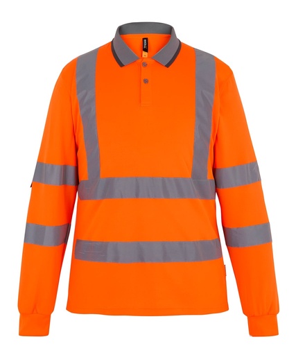 Koszulka Polo Ostrzegawcza z Długim Rękawem RG3240 - Orange