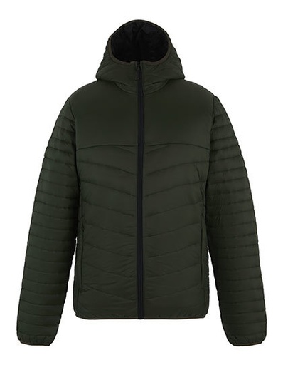 Kurtka Pikowana z Kapturem RG964 - Dark Khaki & Black