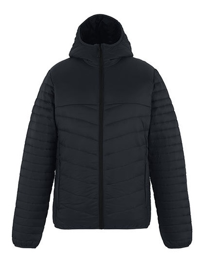 Kurtka Pikowana z Kapturem RG964 - Seal Grey & Black