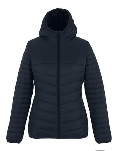 Damska Kurtka Pikowana z Kapturem RG970 - Navy & Black