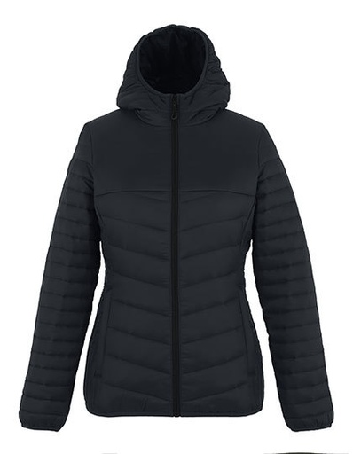 Damska Kurtka Pikowana z Kapturem RG970 - Seal Grey & Black