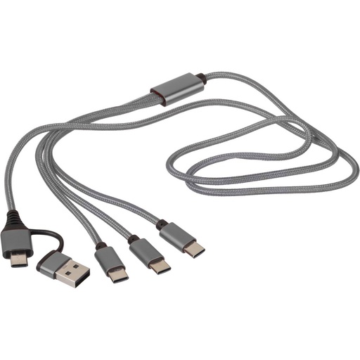 Kabel do ładowania 6 w 1 - srebrny