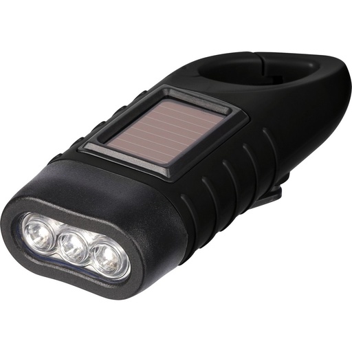Latarka solarna, lampka LED - czarny