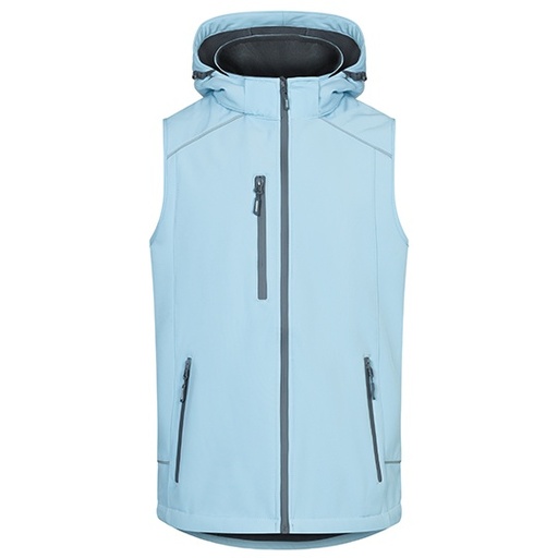 Męska kamizelka softshell z odpinanym kapturem E7840 - Ice Blue