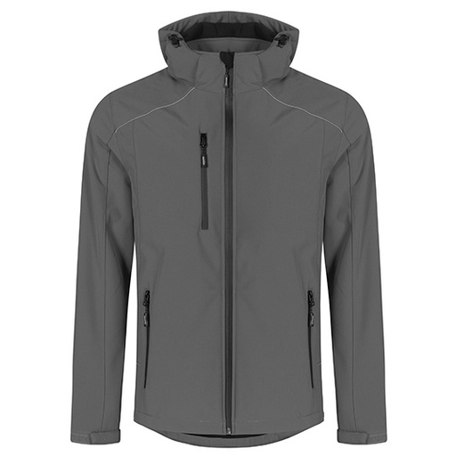 Męska kurtka softshell z odpinanym kapturem E7850 - Steel Grey (Solid)