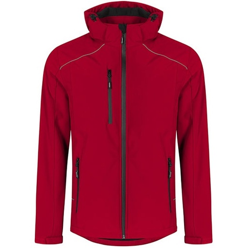 Męska kurtka softshell z odpinanym kapturem E7850 - Fire Red