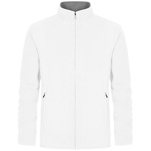 Męska bluza polarowa dwuwarstwowa z zamkiem E7961 - White & New Light Grey (Solid)