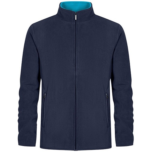 Męska bluza polarowa z zamkiem E7961 - Navy & Aqua