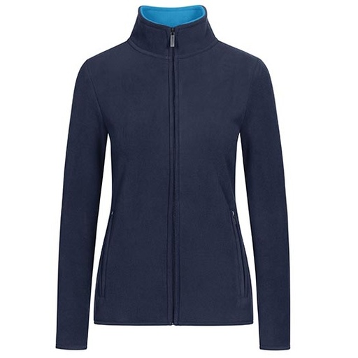 Bluza Damska Polarowa Dwustronna E7965 - Navy & Aqua
