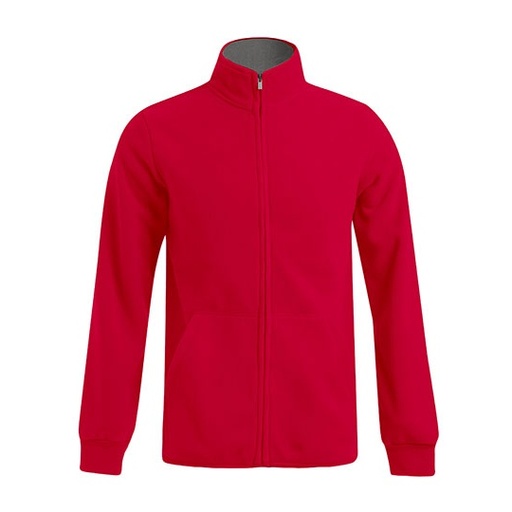 Kurtka Klasyczna Polarowa Anti-Pill E7971 - Red & Light Grey (Solid)