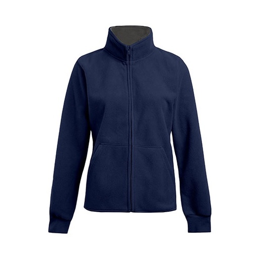 Damska bluza polarowa ze stójką E7985 - Navy & Light Grey (Solid)