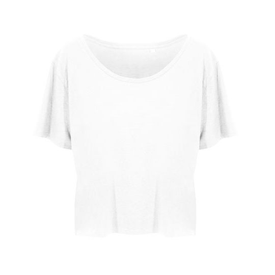 T-shirt damski oversize z głębokim dekoltem - Arctic White
