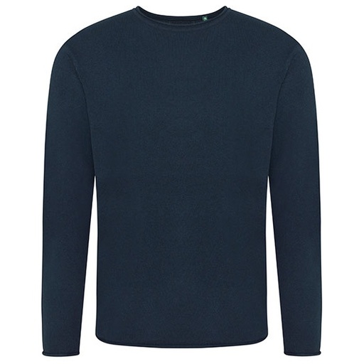 Sweter Klasyczny Dzianinowy Bawełna Poliester Recykling EA060 - Navy