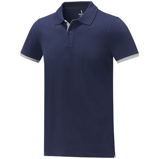 Męskie polo pique EL38110 - Navy & Heather Grey
