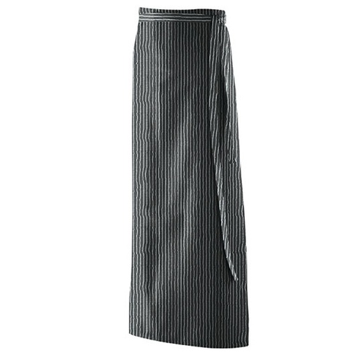 [EX117-1000054795] Fartuch Długi Bardzo Szeroki Poliester Bawełna EX117 - Black Pinstripe